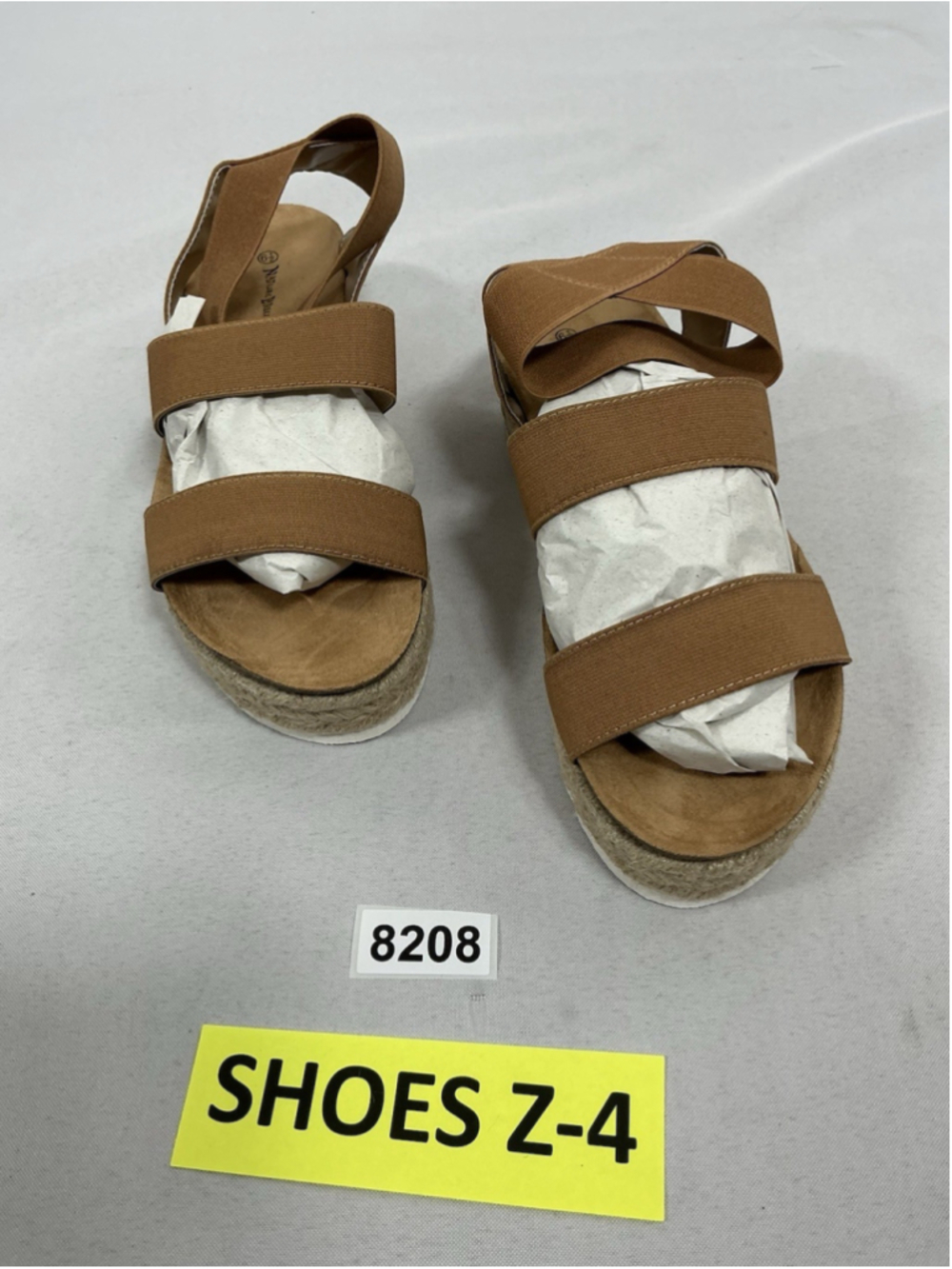 Womans New Nature Breeze Kacie Strappy Espadrille Wedge Sandals Size 6.5 Camel